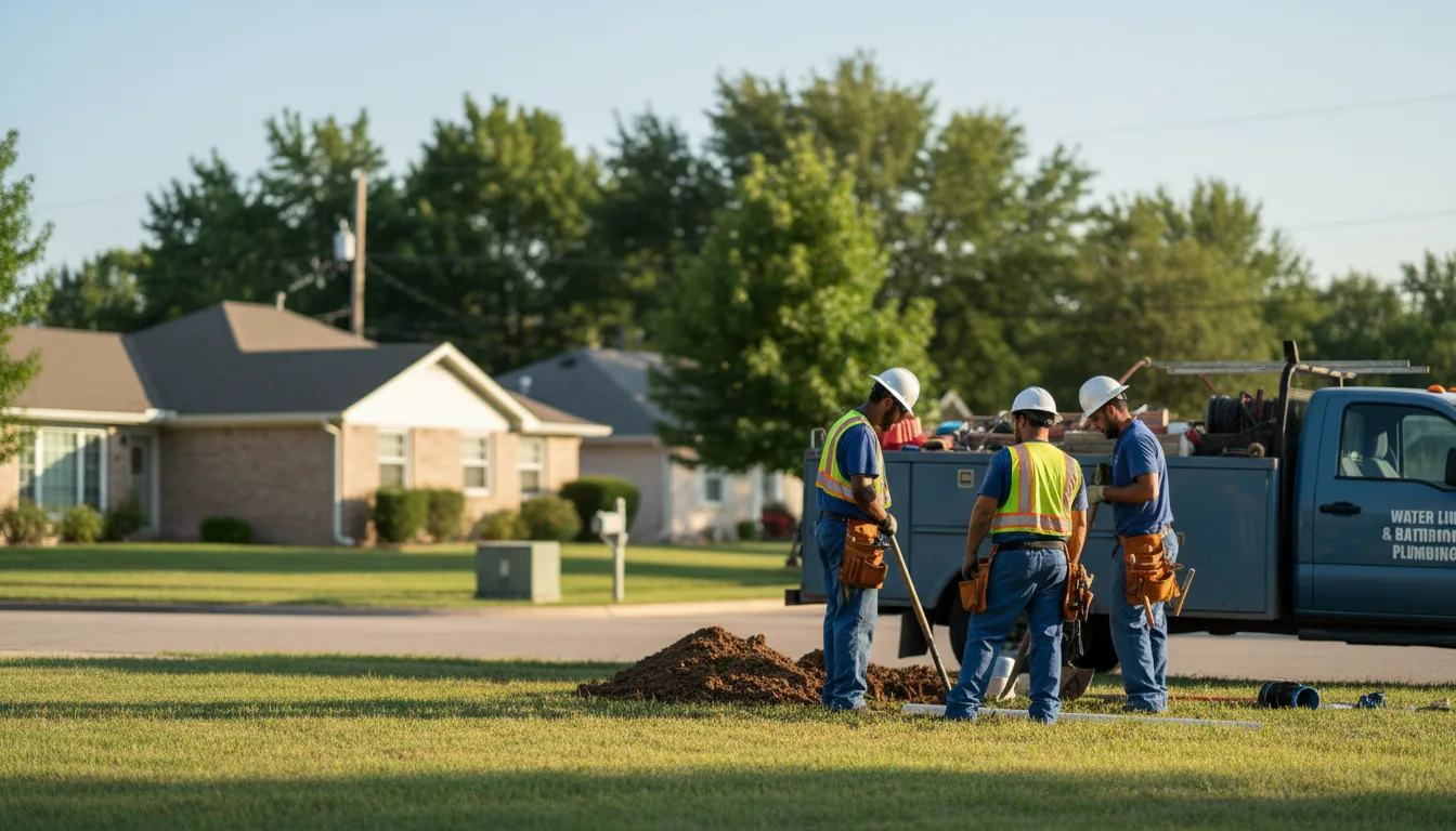 Residential water line and bathroom plumbing service in Widener, AR